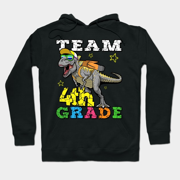 Dinosaur Back To School 4th Grade Hoodie by DARSHIRTS